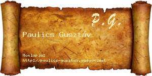 Paulics Gusztáv névjegykártya