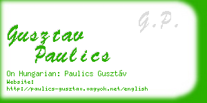 gusztav paulics business card